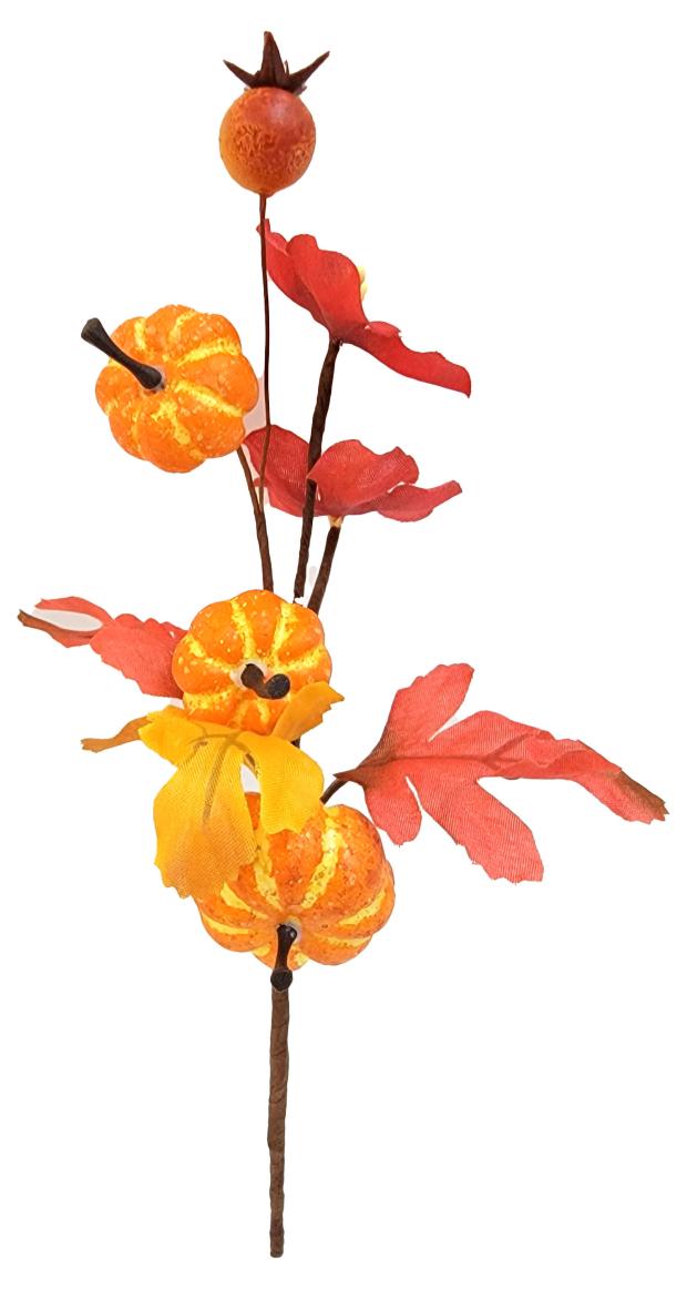 

Ветка-букет декоративная с тыквами, 20 см