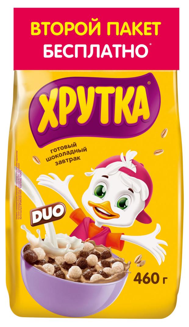 

Готовый шоколадный завтрак ХРУТКА DUO обогащенный кальцием, 2х460 г
