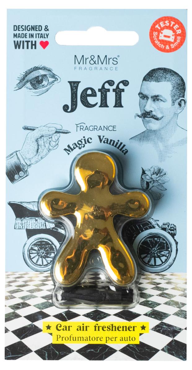 Ароматизатор для автомобиля Mr & Mrs Fragrances Jeff Волшебная ваниль золото хром, 5,5 см