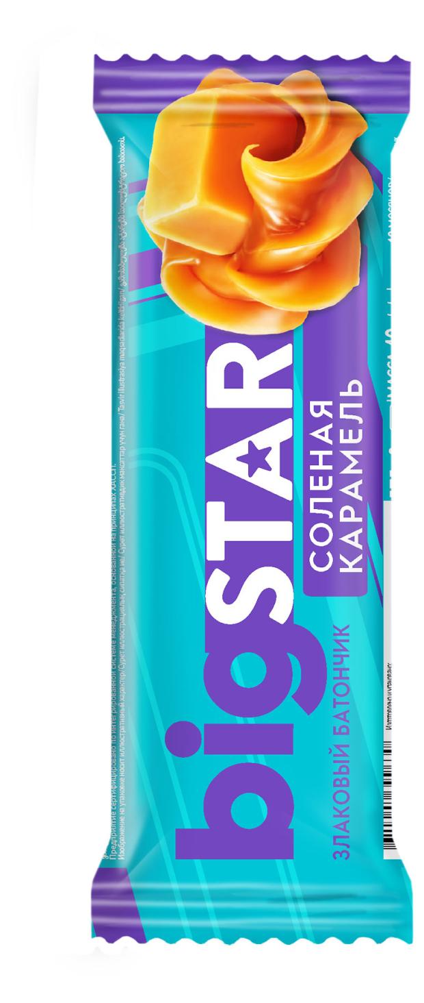 

Батончик злаковый Big Star соленая карамель, 40 г