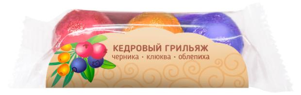 Грильяж кедровый Siberian Cedar ассорти клюква черника облепиха, 40 г