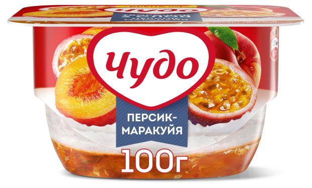 Творожок Чудо воздушный персик-маракуйя 4.2%, 100 г