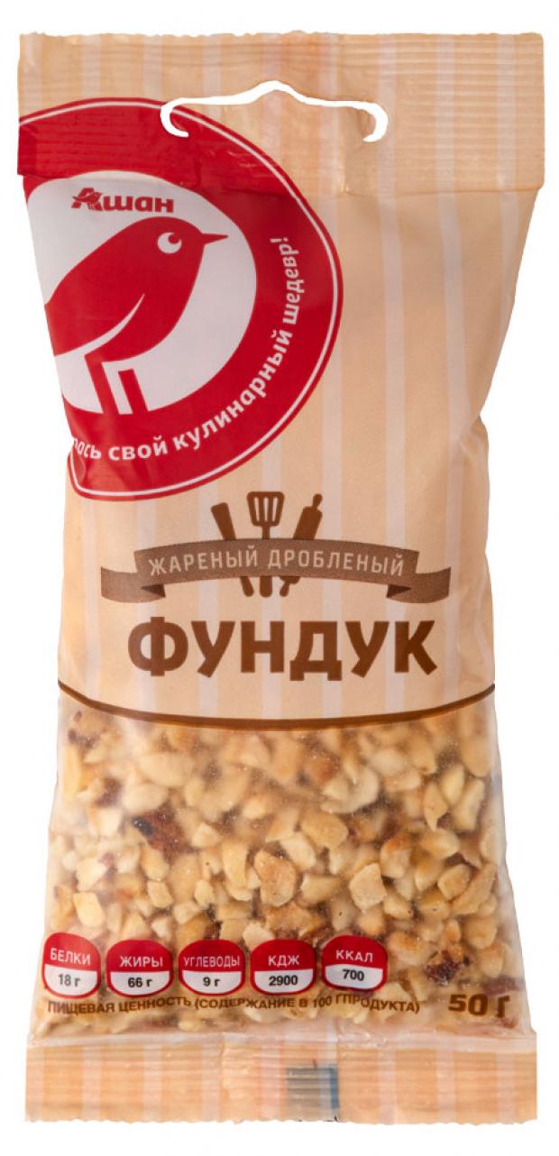 Фундук АШАН Красная птица жареный дробленый, 50 г