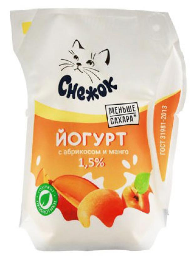 

Йогурт питьевой Снежок с абрикосом и манго 1,5% БЗМЖ, 900 мл