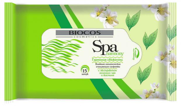 

Влажные салфетки Biocos Гармония свежести, 15 шт