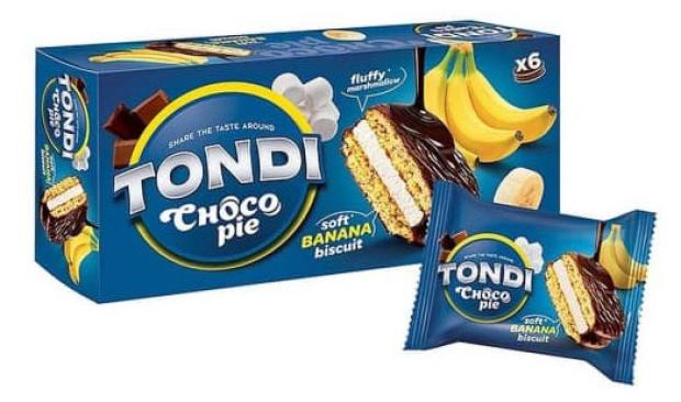 печенье oreo cadbury socola pie 180 г Печенье Tondi Choco Pie банановое, 180 г