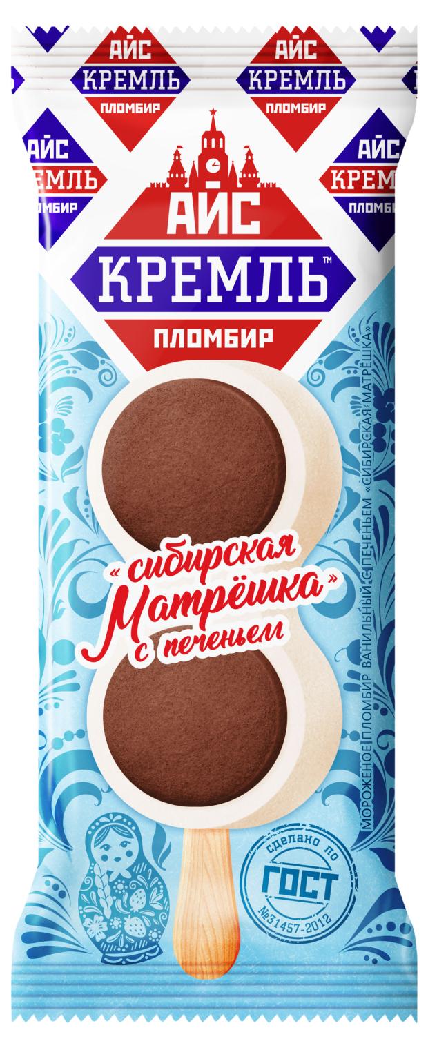Мороженое пломбир Айс-Кремль Эскимо Сибирская матрешка БЗМЖ, 70 г