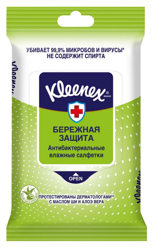 

Влажные салфетки Kleenex антибактериальные, 10 шт