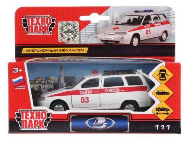Машина инерционная Технопарк Lada 111 Скорая, 12 см