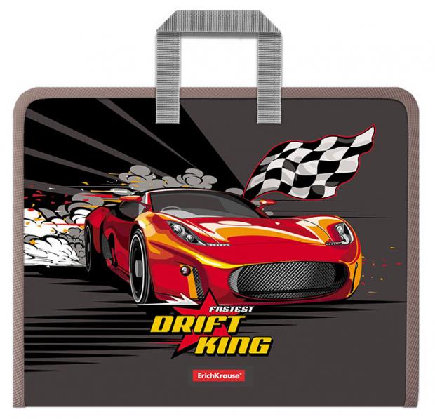 Папка на молнии с ручками ErichKrause Drift King, А4+