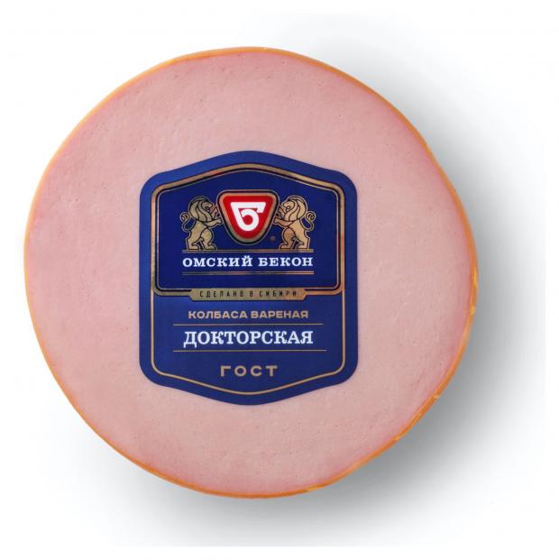 Колбаса вареная Омский бекон Докторская (0,2-0,5 кг) , 1 упаковка ~ 0,3 кг