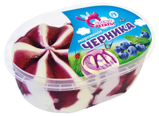 Мороженое ванильное Время Летать с черничным наполнителем БЗМЖ, 450 г