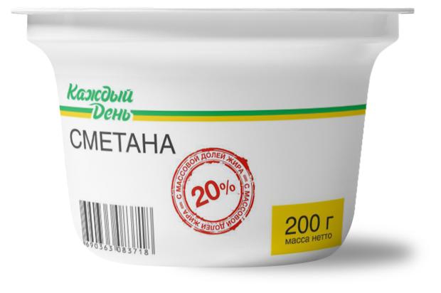 Сметана Каждый день 20% БЗМЖ, 200 г