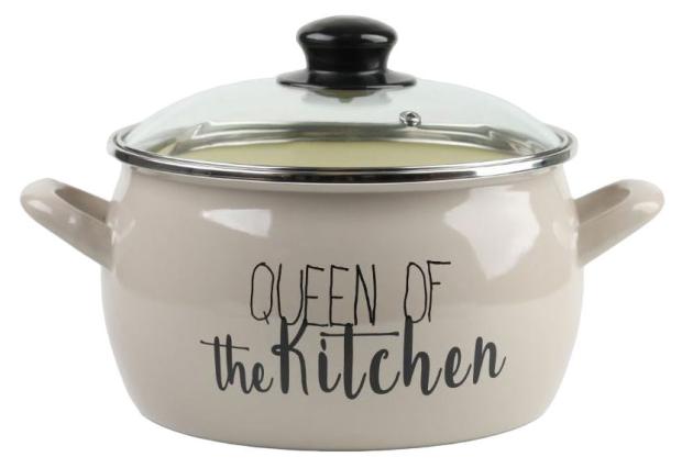 

Кастрюля глубокая Metrot Queen of Kitchen со стеклянной крышкой, 5,4 л