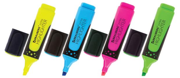 

Текстовыделитель BRAUBERG Extra, 4 цвета
