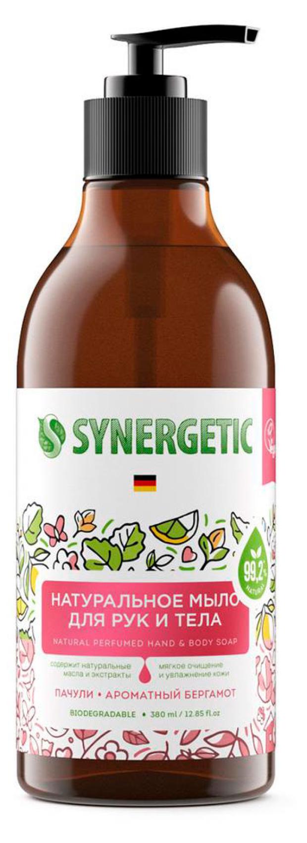 

Мыло жидкое для рук и тела Synergetic Пачули и ароматный бергамот натуральное, 380 мл