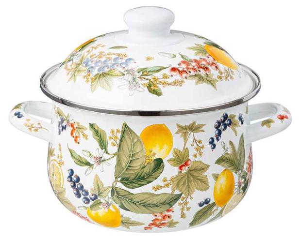 

Кастрюля Agness Fruit Basket эмалированная с крышкой, 2 л