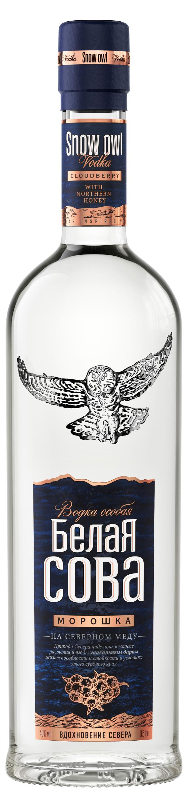 Водка Белая Сова Морошка на северном меду Россия, 0,5 л