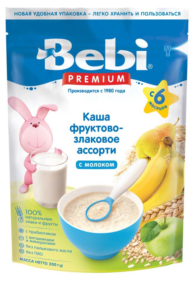 Каша молочная Bebi Premium Фруктово-злаковое ассорти с 6 мес., 200 г