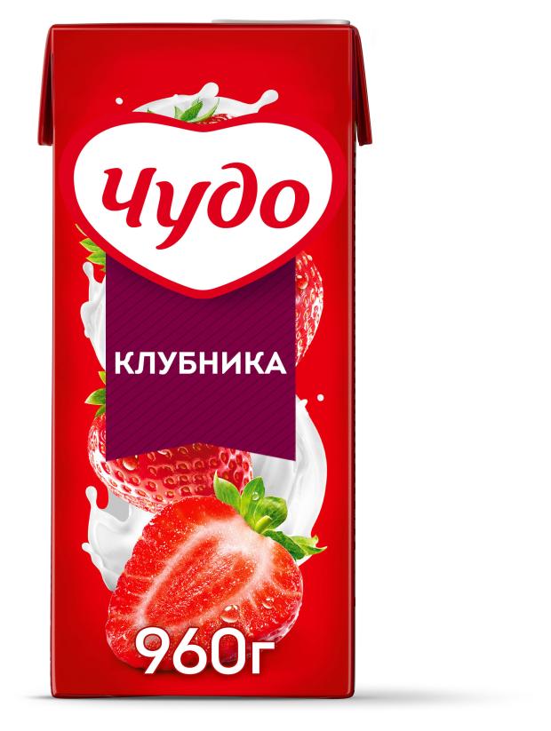 Коктейль молочный Чудо со вкусом клубники 2,0% БЗМЖ, 914 мл
