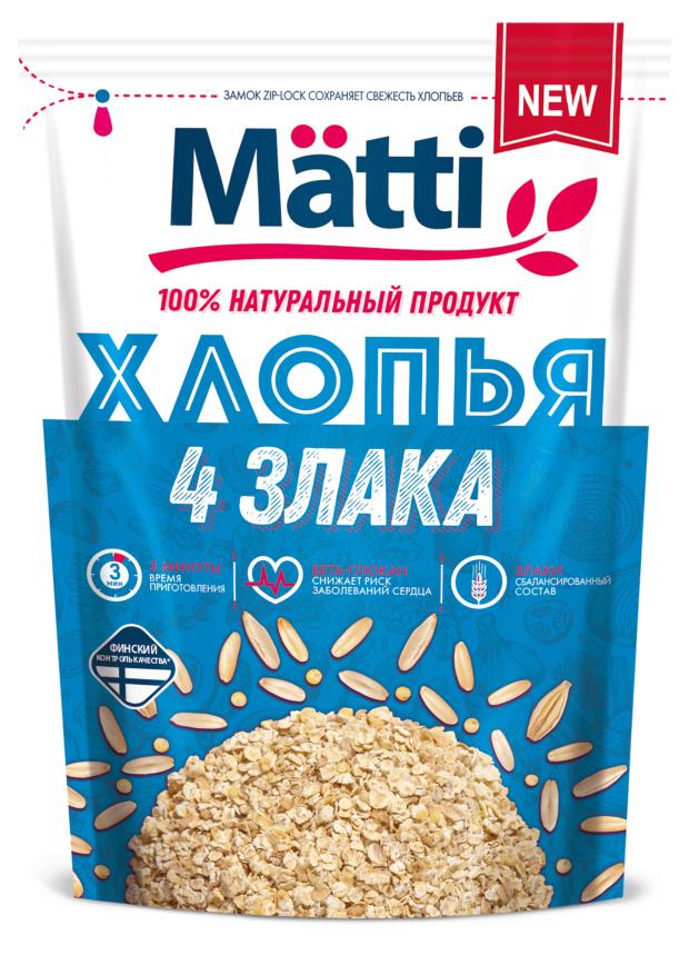 Хлопья Matti 4 злака, 400 г