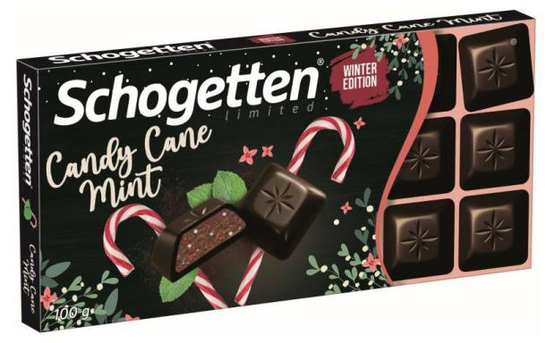 Шоколад порционный Schogetten Candy Cane Mint темный, 100 г