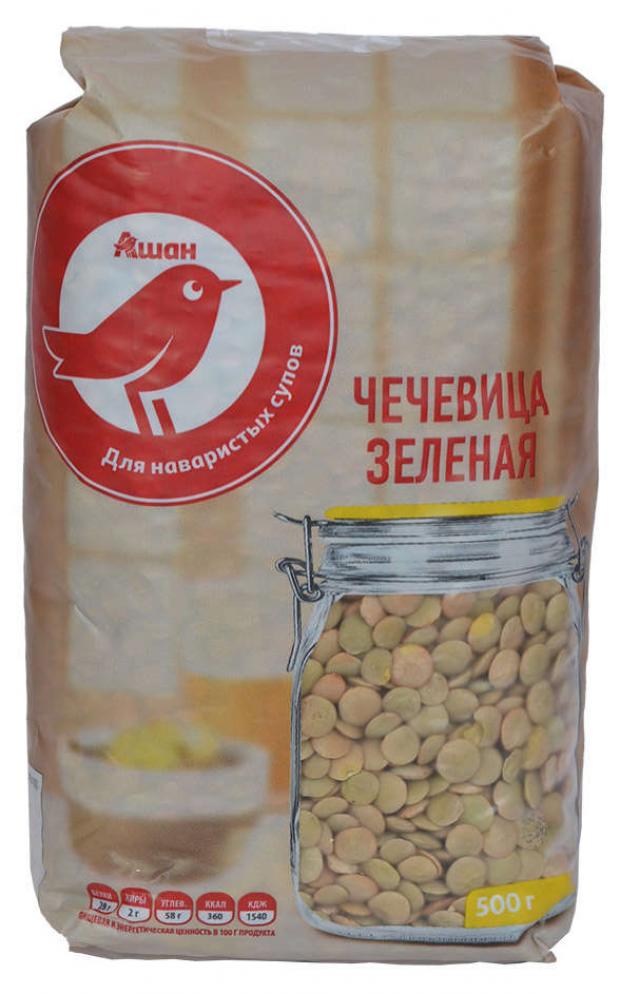 Чечевица зеленая АШАН Красная птица, 500 г