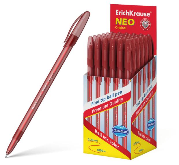 

Ручка шариковая ErichKrause Neo Original красная 0,7 мм, 1 шт