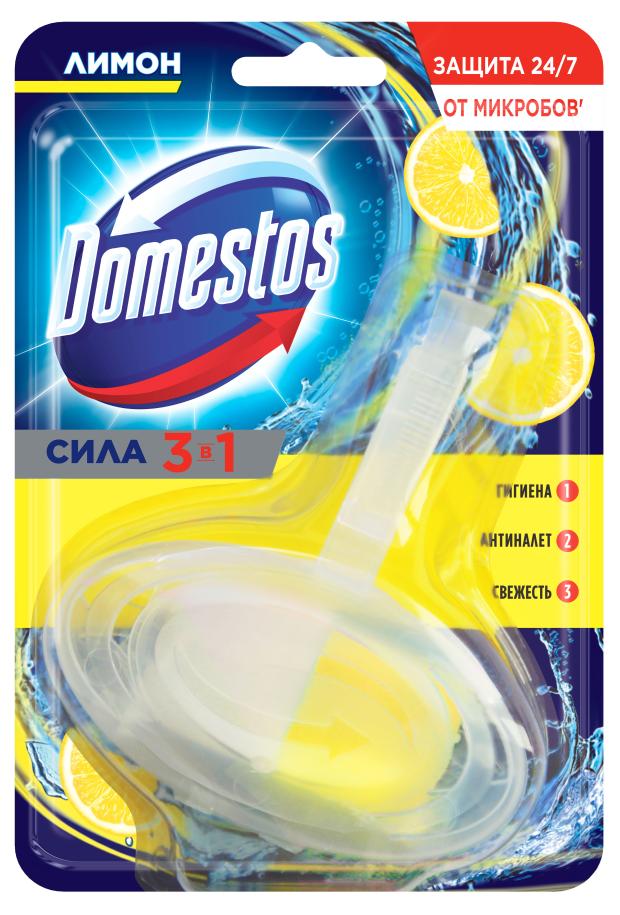 Блок для унитаза Domestos 3в1 лимон Антиналет и гигиена, 40 г подвеска для унитаза domestos сила 3в1 лимон сменный блок 40г