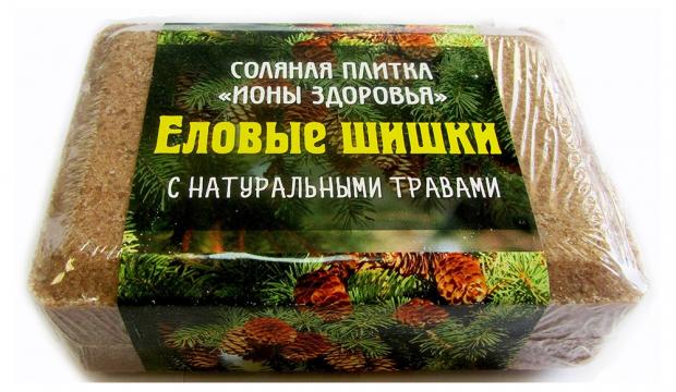 Соляная плитка OBSI Еловые шишки, 1,3 кг