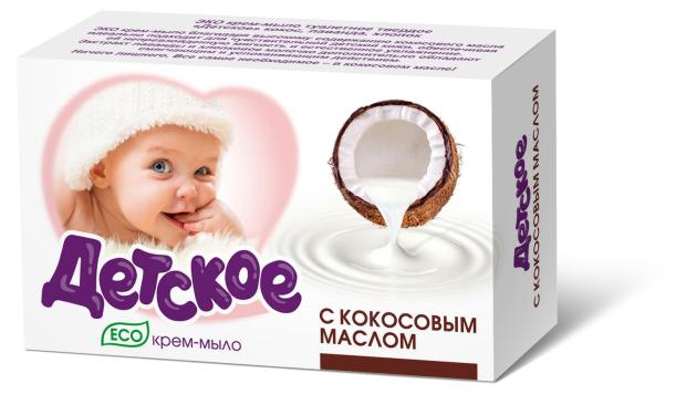 Крем-мыло туалетное твердое Весна Детское Эко кокос, 90 г