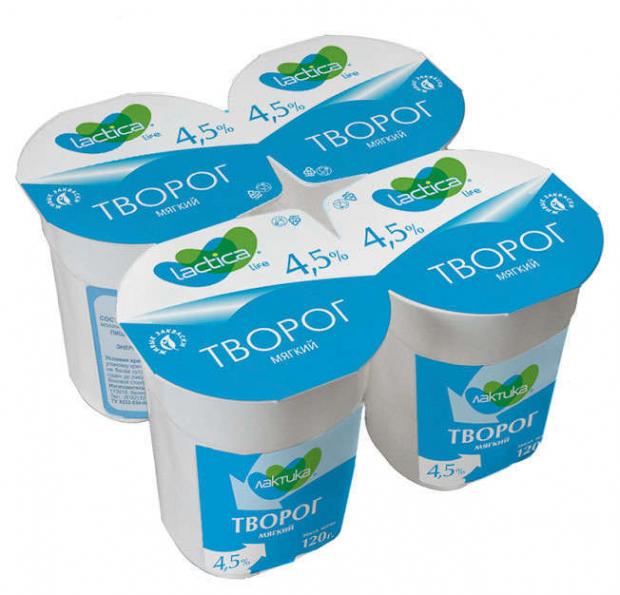 

Творог Lactica мягкий 4.5% БЗМЖ, 120 г