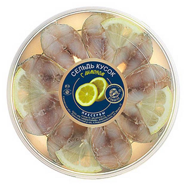 Сельдь филе в масле Золотая Fishka с лимоном, 400 г