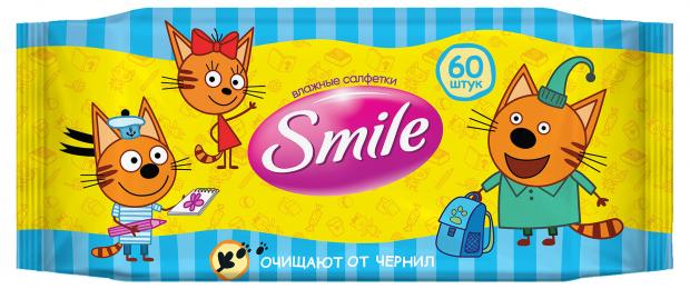 

Влажные салфетки Smile Три кота, 60 шт