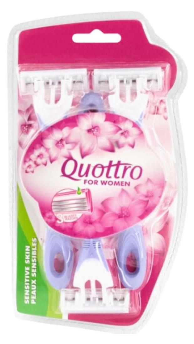 Станок одноразовый бритвенный Max Quottro for woman 3 лезвия женский, 3 шт