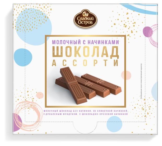 

Набор шоколада Сладкий остров молочный с начинками ассорти, 250 г