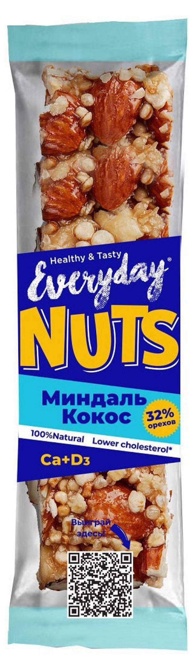 Батончик ореховый Everyday nuts Миндаль-Кокос, 40 г