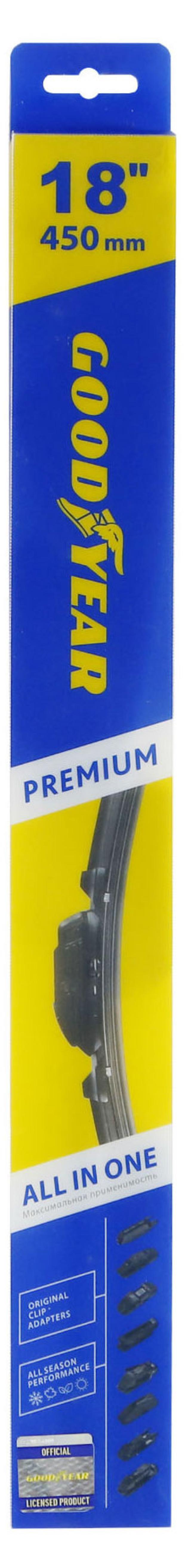 

Щетка стеклоочистителя Goodyear Premium Бескаркасная 18, 1 шт