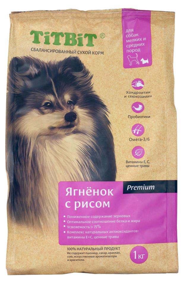 

Сухой корм для собак мелких и средних пород TiTBiT Ягненок с рисом, 1 кг