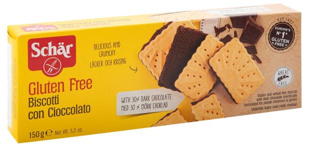 Печенье Dr. Schar Biscotti con cioccolato с шоколадом, 150 г