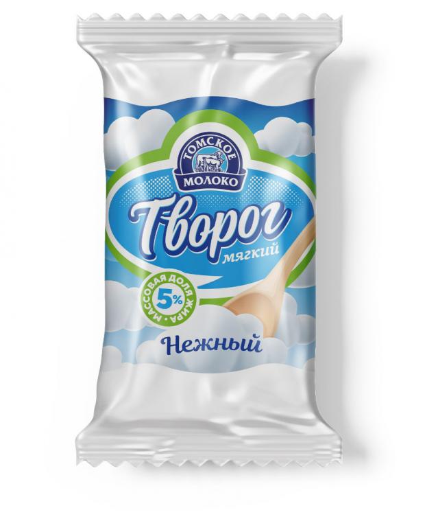 Творог мягкий Томское Молоко Нежный 5% БЗМЖ, 90 г