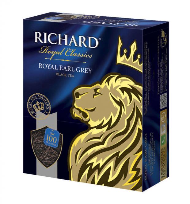 

Чай черный Richard Royal Earl Grey с бергамотом в пакетиках, 100х2 г