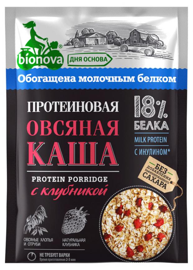 Каша овсяная Bionova протеиновая с клубникой 18 40 г 41₽
