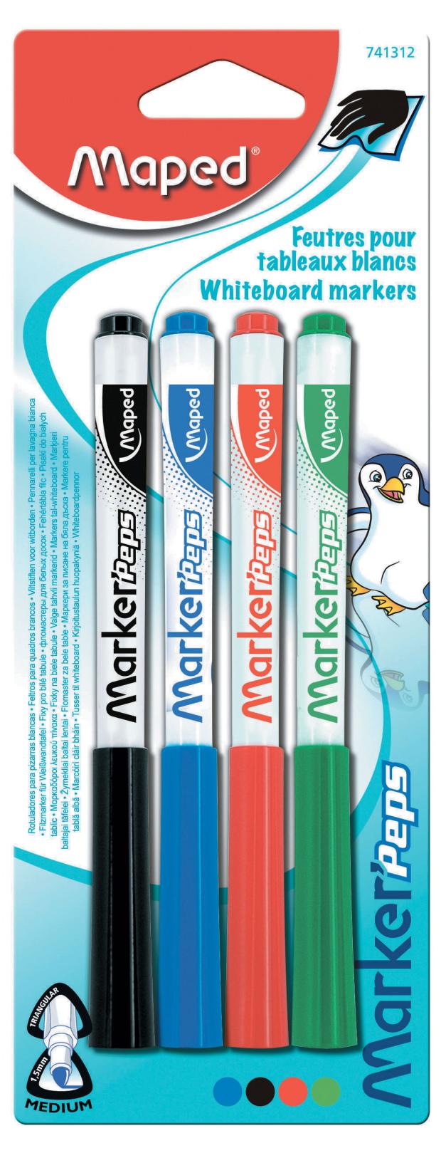 Маркер для досок Maped Pp, 4 цвета