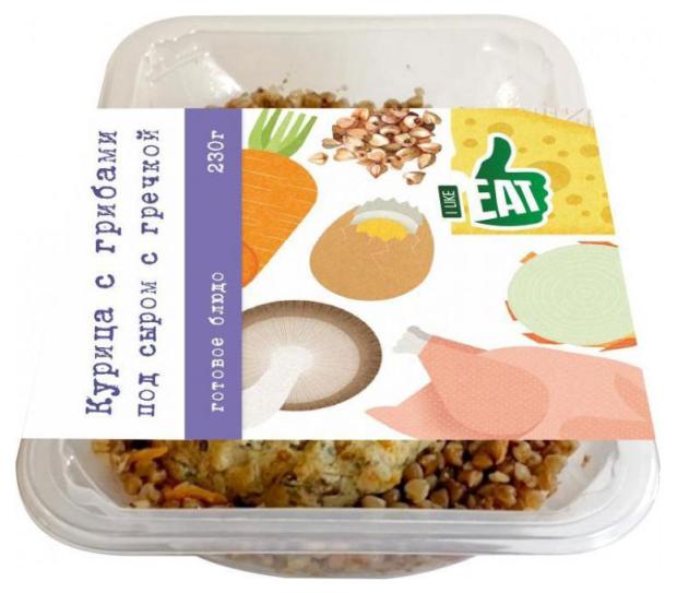 

Курица I like eat с грибами под сыром с гречкой, 230гр