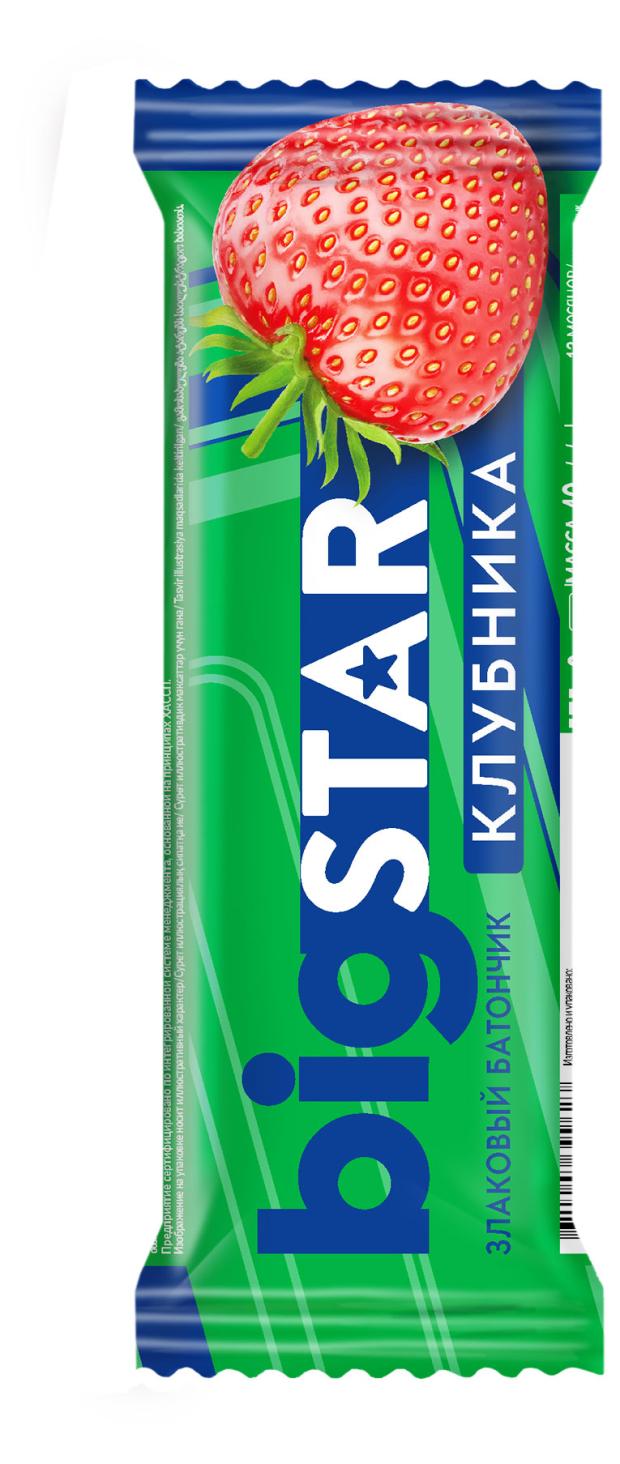 Батончик злаковый Big Star клубника, 40 г батончик злаковый matti клубника 24 г