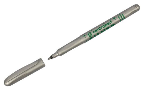 Маркер для декорирования Centropen 2670 серебро пулевидный, 1 мм