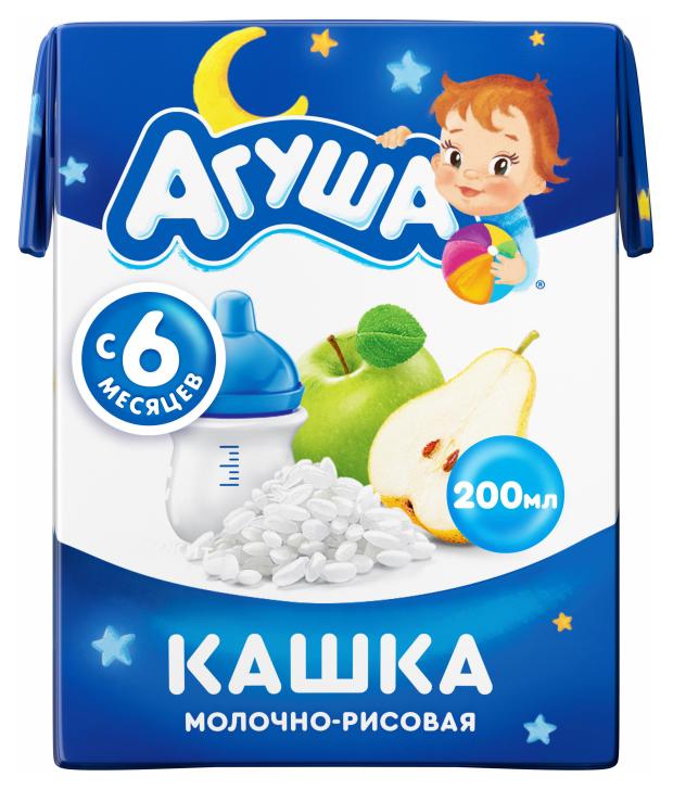 Каша молочная Агуша рисовая с яблоком и грушей с 6 мес, 200 мл