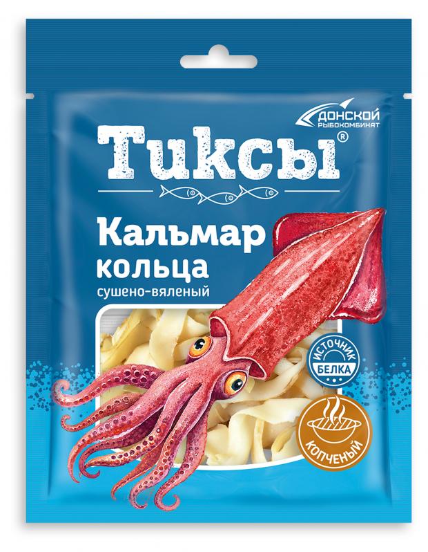 

Кальмар Тиксы кольца с ароматом копчения сушено-вяленый, 70 г