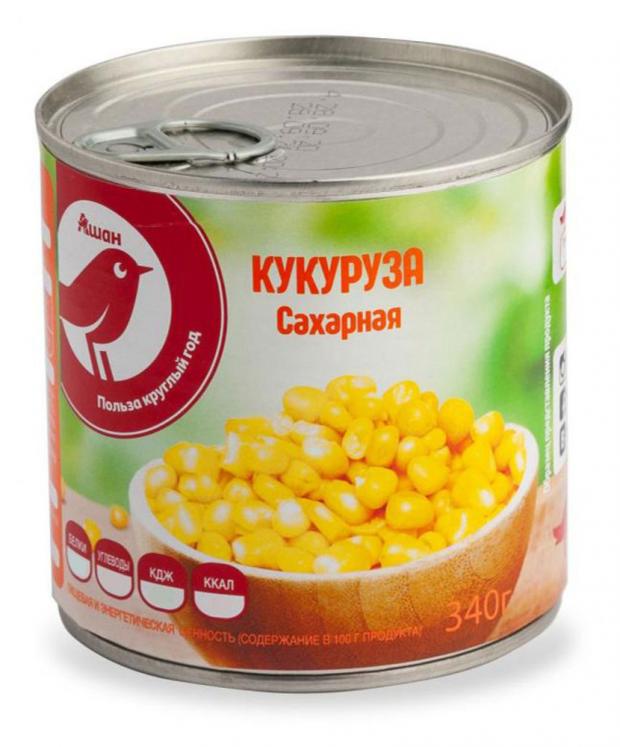 Кукуруза сахарная АШАН Красная птица, 340 г